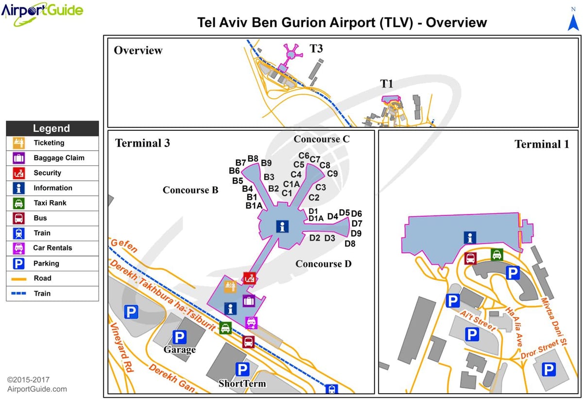 ben gurion airport terminal 1 harta