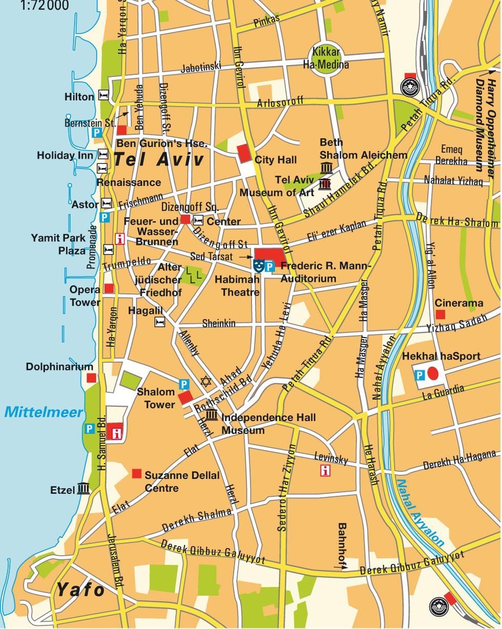 harta e Tel Aviv zonë