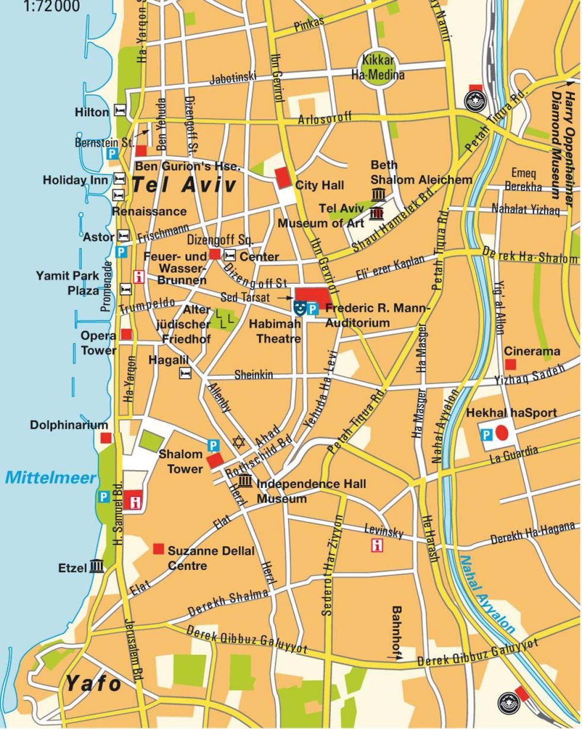 harta e Tel Aviv zonë