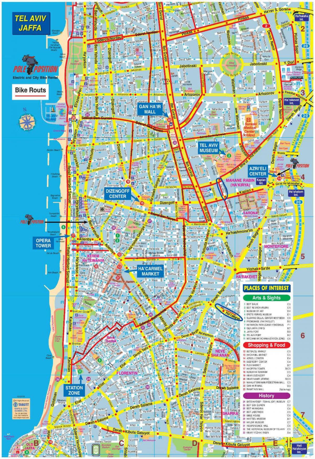 harta e Tel Aviv biçikletë
