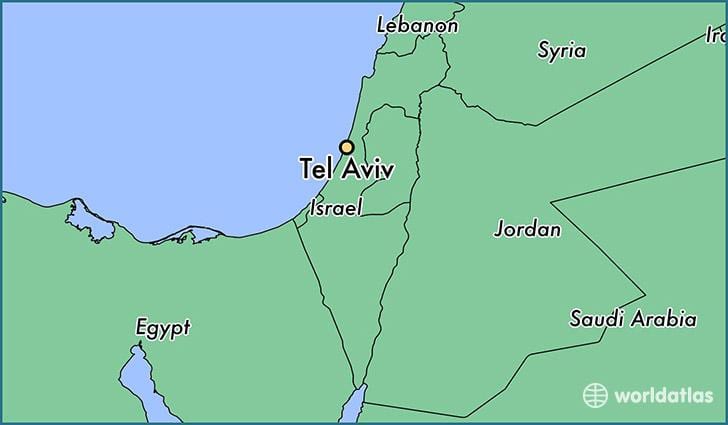 harta e Tel Aviv botë