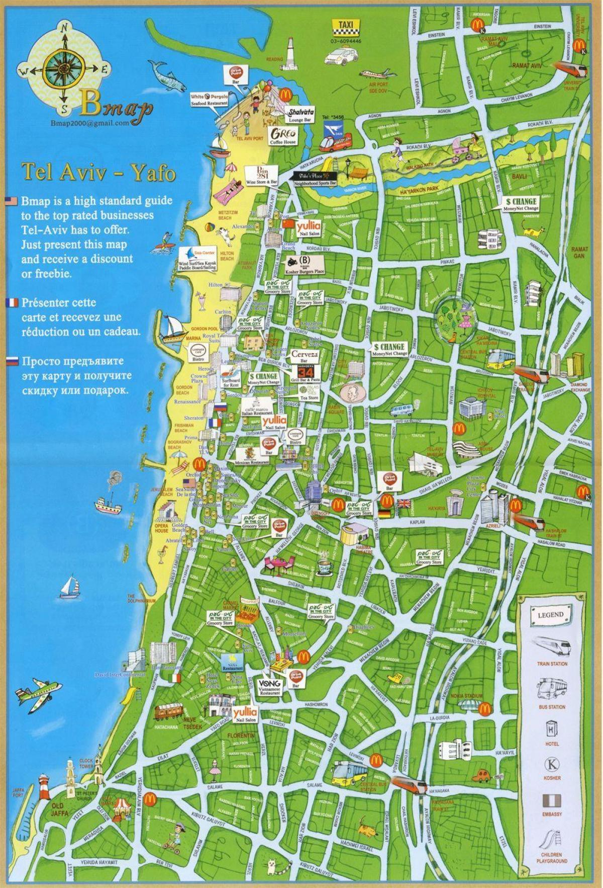 Tel Aviv tërheqjet hartë