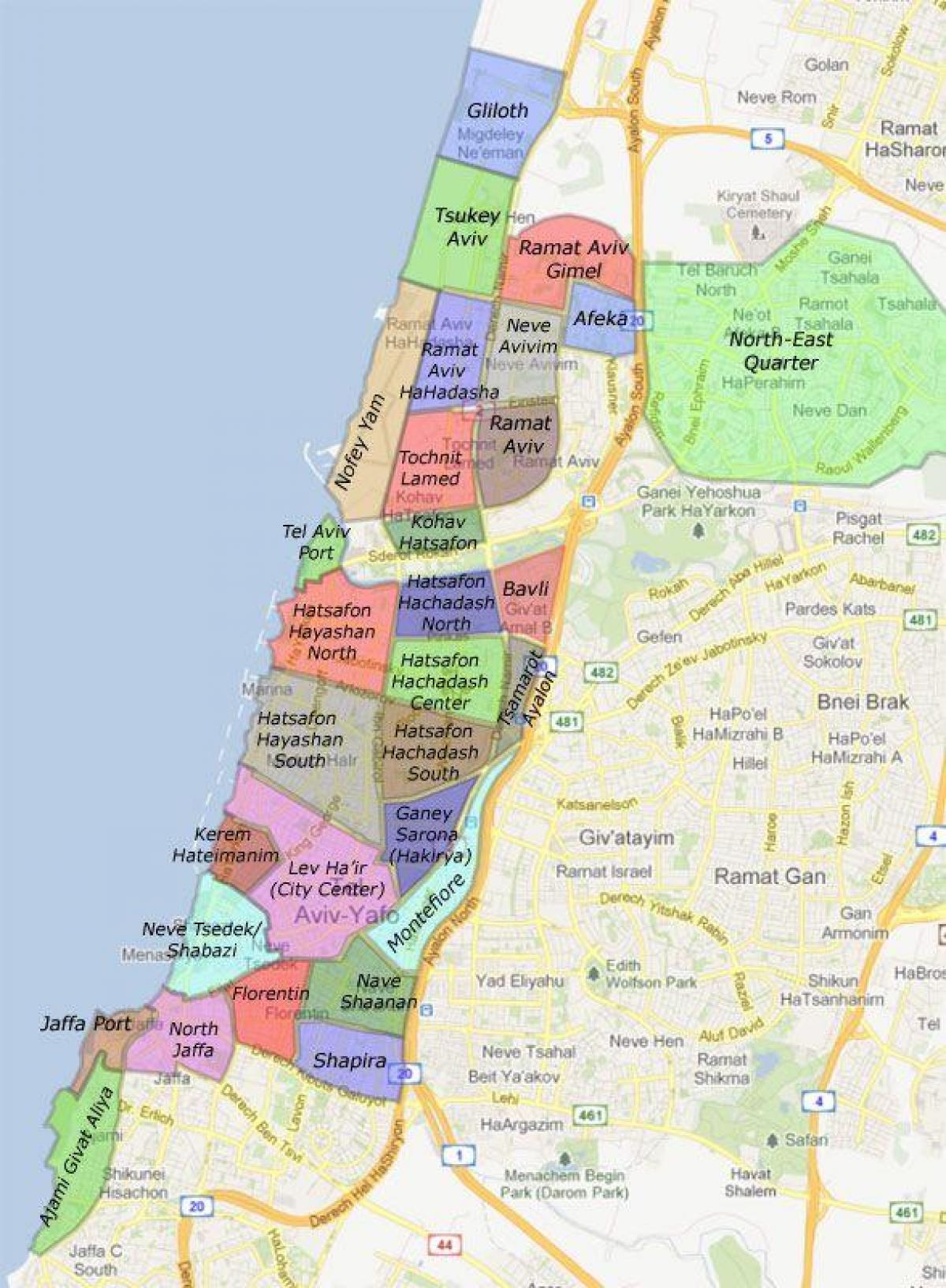 Tel Aviv lagjet hartë