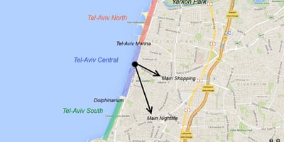 Harta e Tel Aviv natës