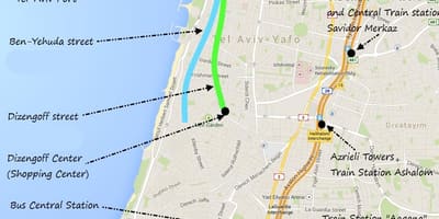 Harta e Tel Aviv transportit publik
