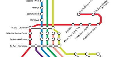 Harta e Tel Aviv tren